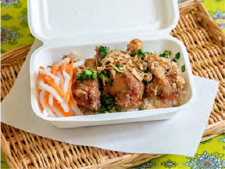 揚げ鶏のせおこわ